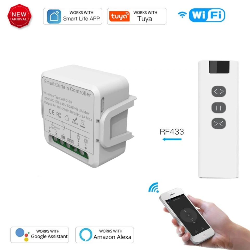 Wifi Rf Curtain Switch With Remote thumbnail 2