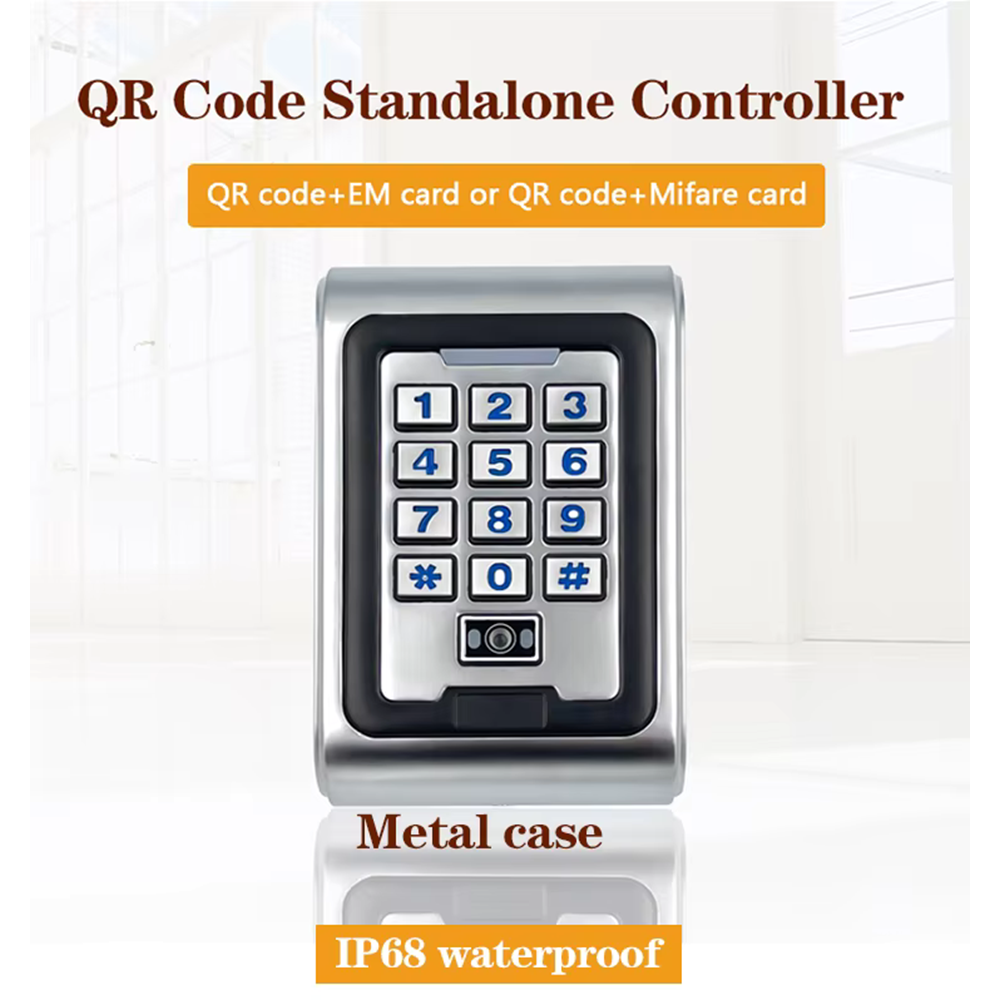 Kontroller qasjeje me kasë metalike, QR/app, kartelë Mifare dhe tastierë - ACM-R30 Metal case+QR Code Access controller (AR048)