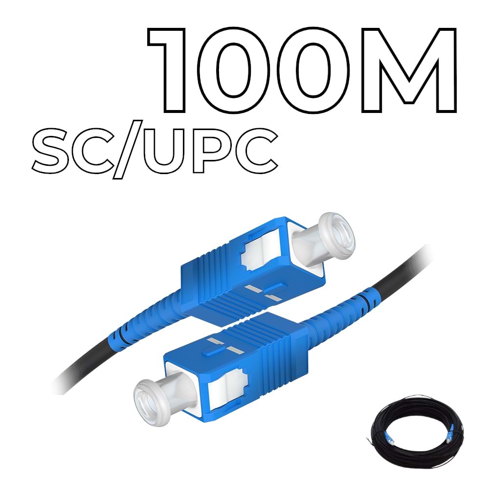 Fiber Optic Drop Cable SC/UPC Connectors 100M