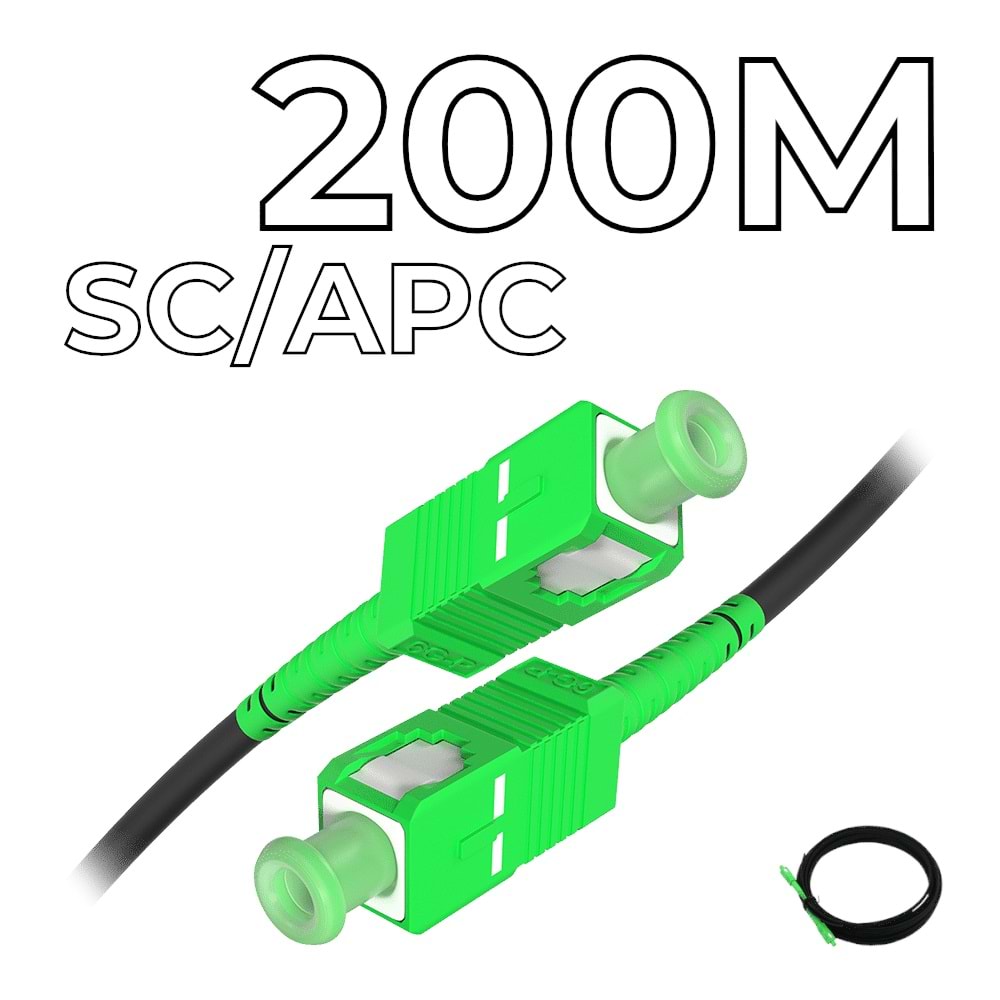 Fiber Optic Drop Cable SC/APC Connectors 200M