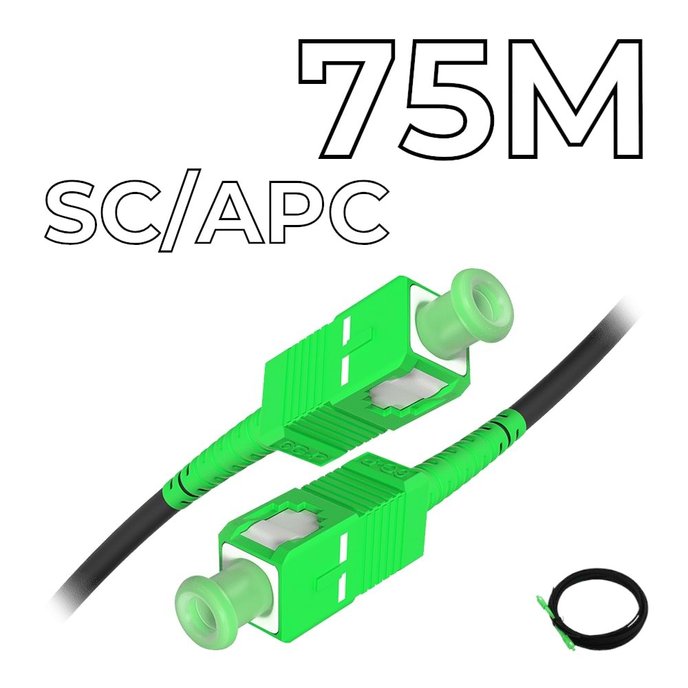 Fiber Optic Drop Cable SC/APC Connectors 75M