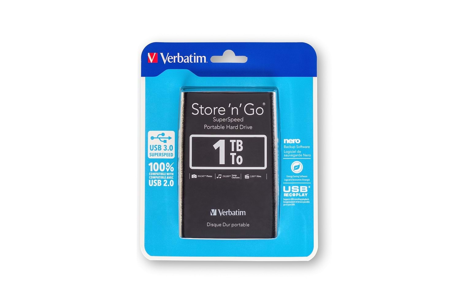 VERBATIM EXTERNAL HDD 2.5''1TB USB3.0