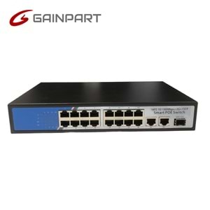 GAINPART GNP-PS10162G1SF 16Port 16+2G+1SFP POE 10M/100M Switch