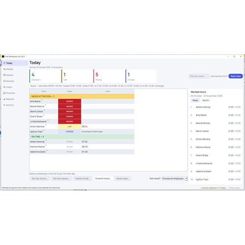 Prezenca — Software Prezence Biometrike (ZKTeco)