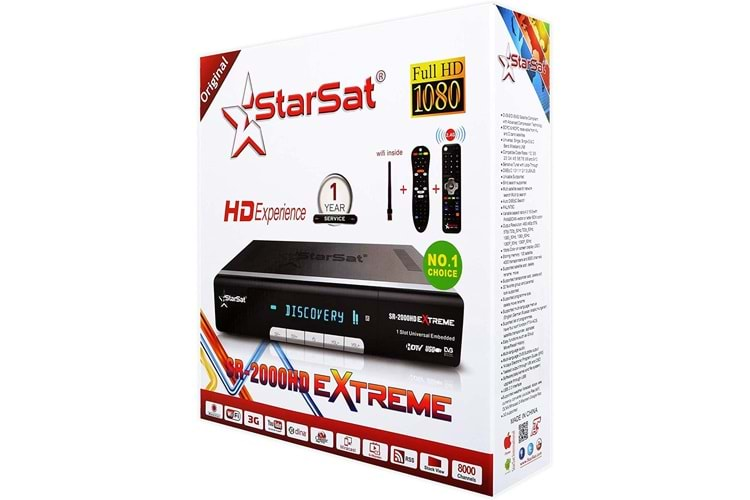 Starsat 2000 EXTREME Ethernet - Wifi Support H265 HD Satellite receiver