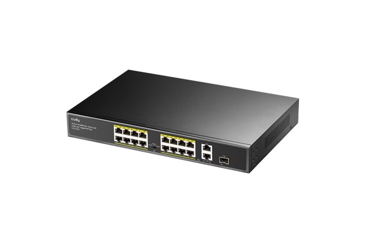 FS1018PS1 16-Port 10/100M PoE+ Switch 200W