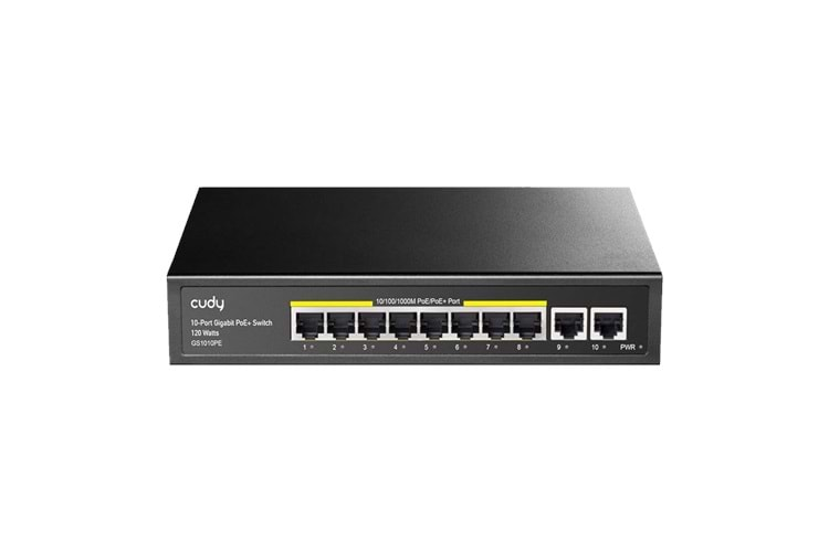 GS1010PE 8-Port Gigabit PoE+ Switch with 2 Gigabit Uplink Ports