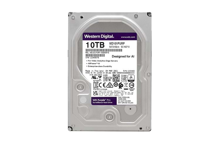 Western Digital 10TB WD Purple Pro Surveillance Internal Hard Drive HDD