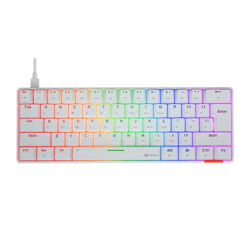 Meetion MK005 USB Wired Mechanical keyboard Type-C – USB Cable – White